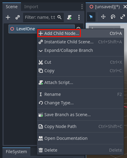 Making a Child Node