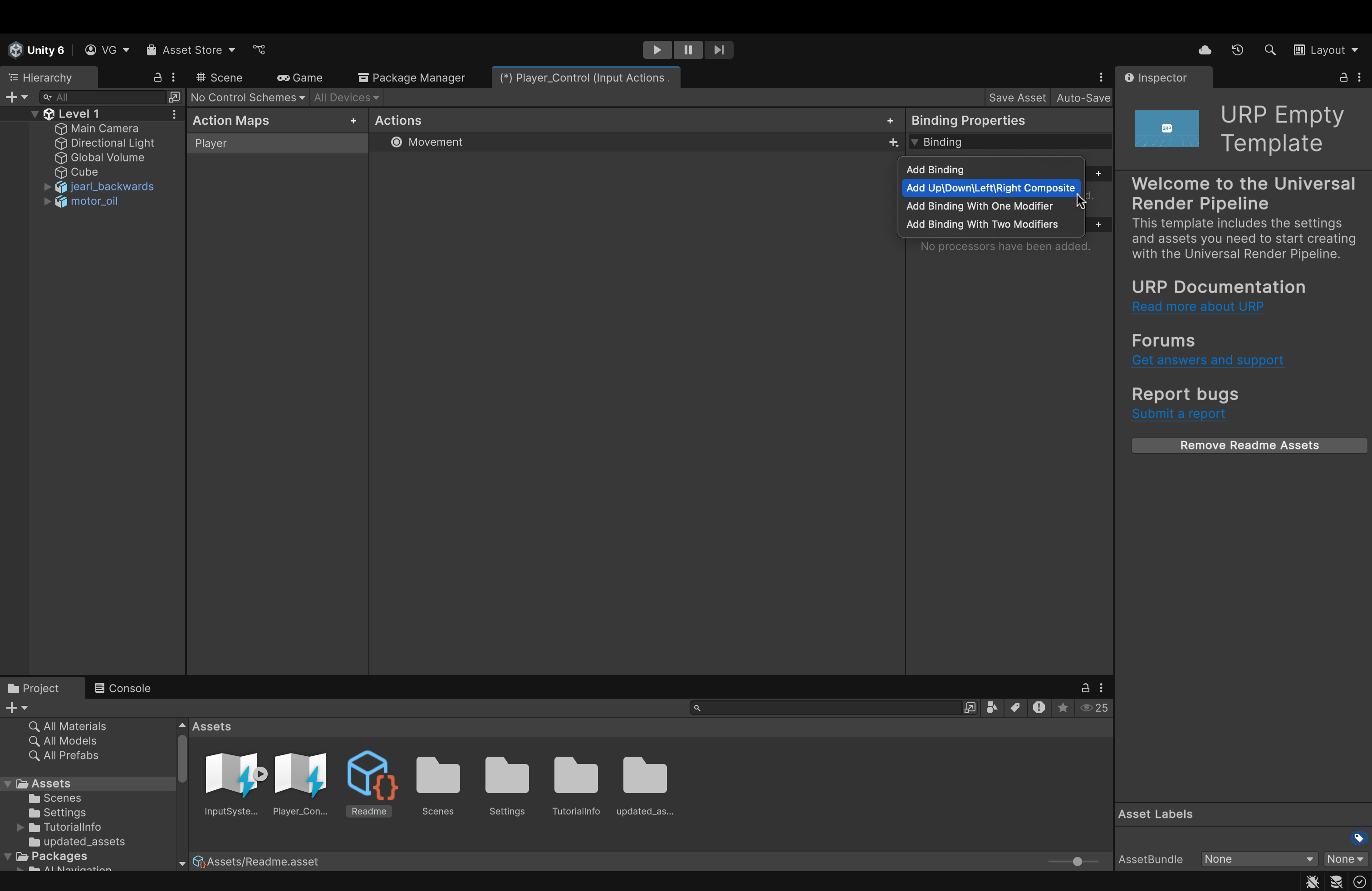 Unity Editor Home Page