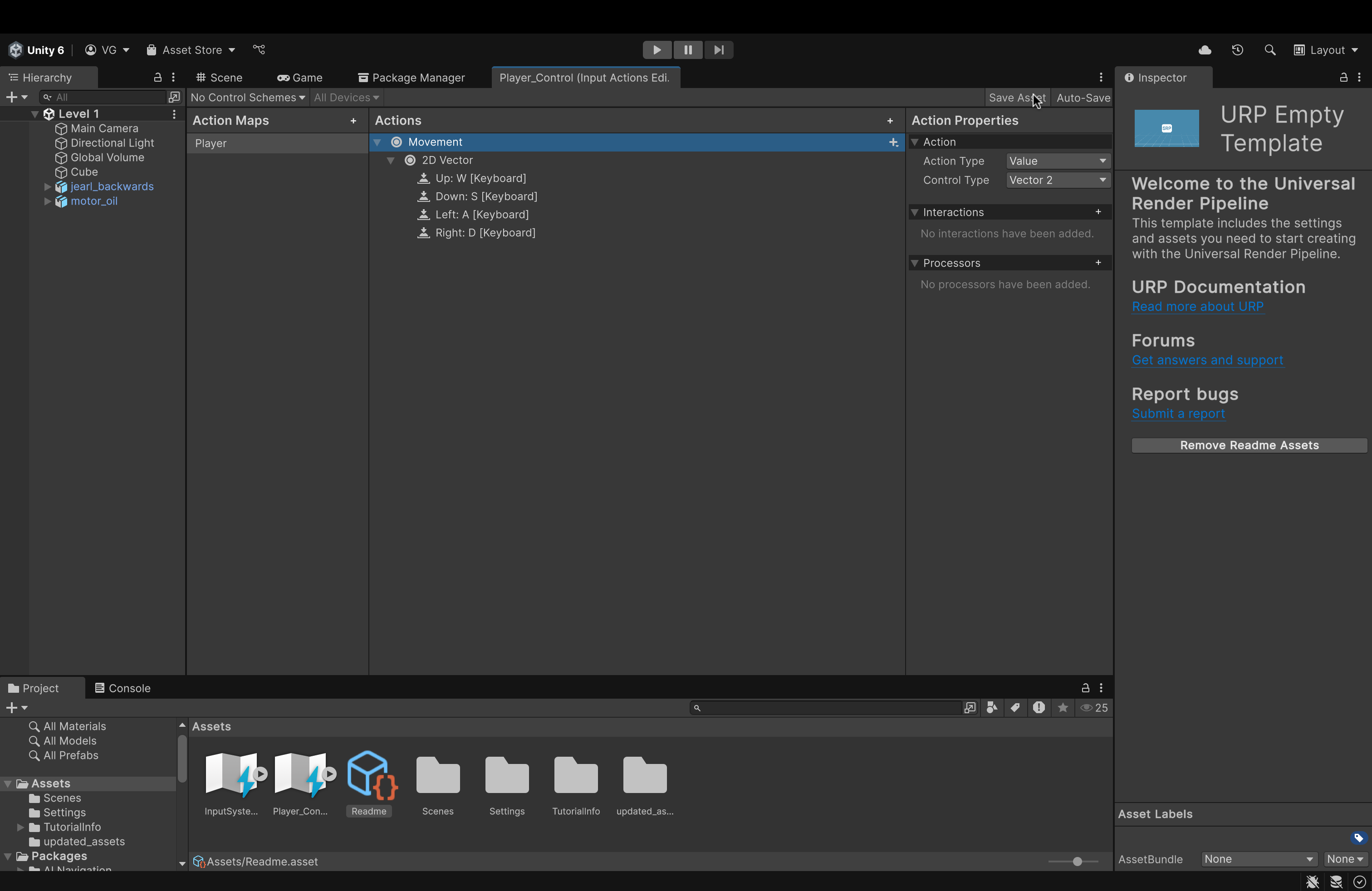 Unity Editor Home Page