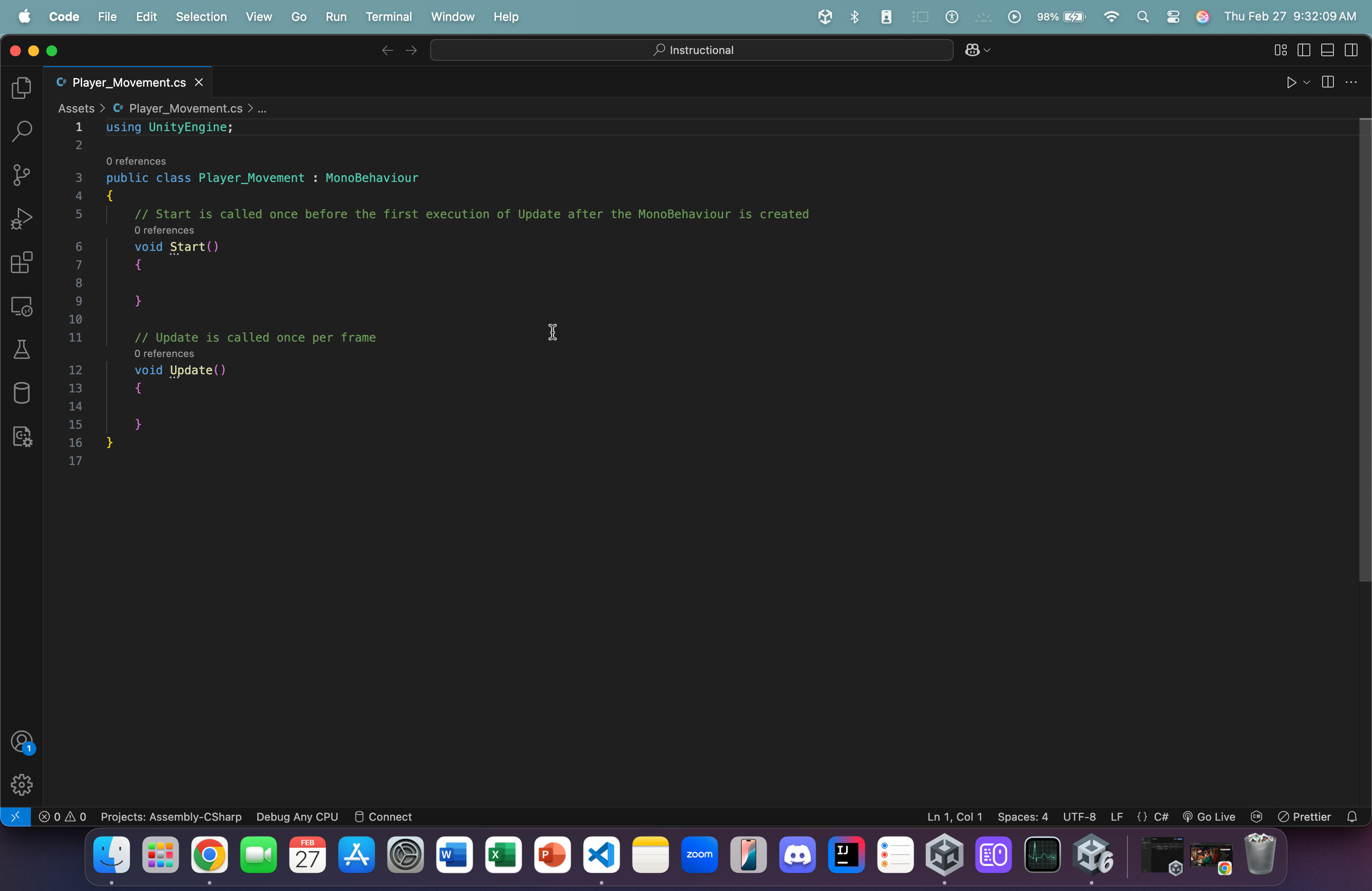 Unity Editor Home Page