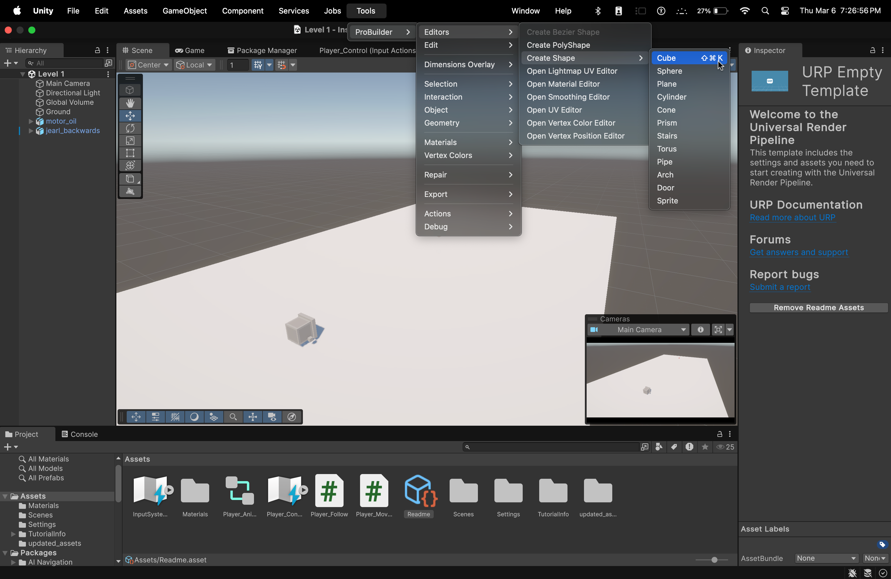 Unity Editor Home Page