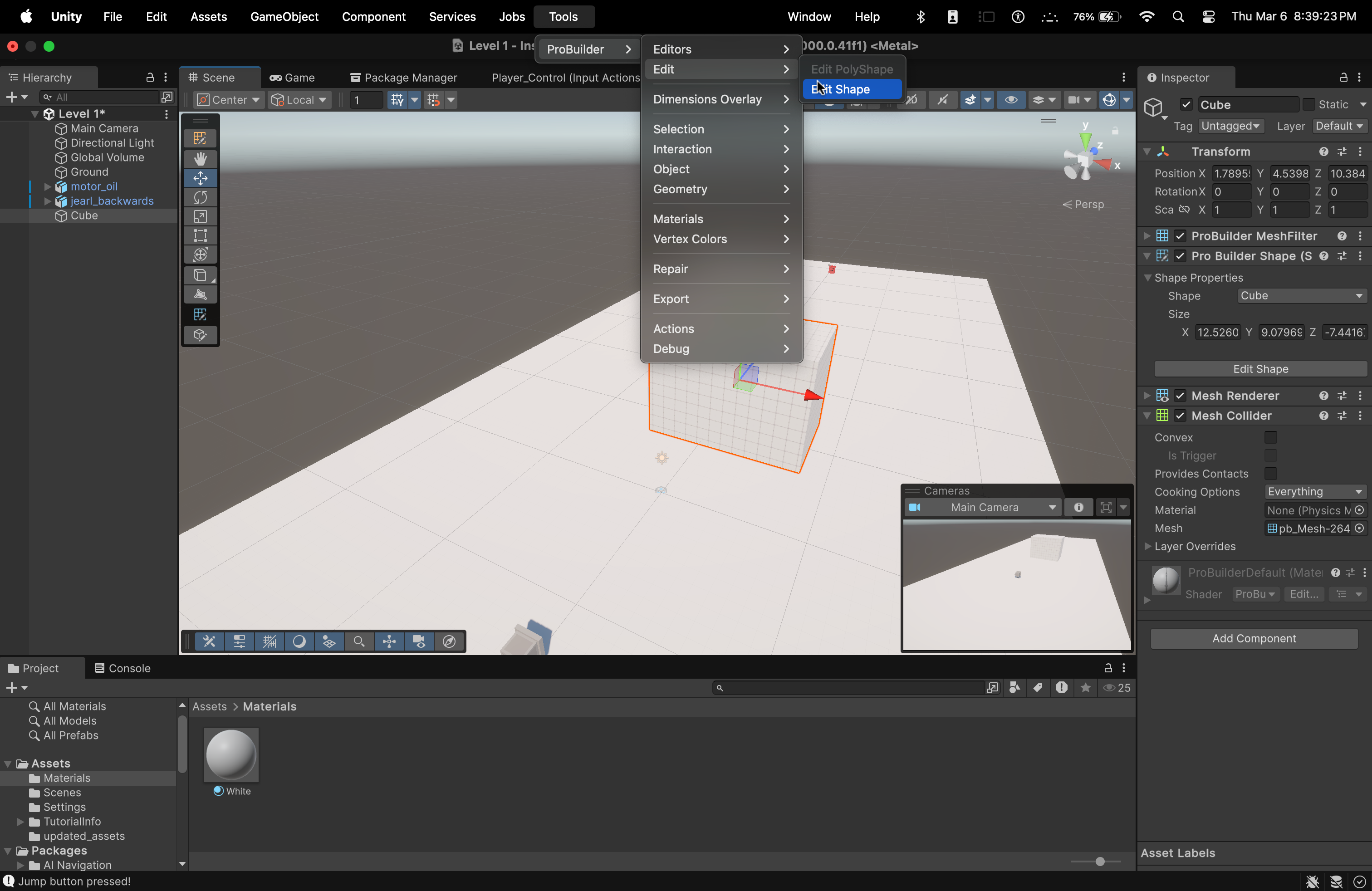 Unity Editor Home Page