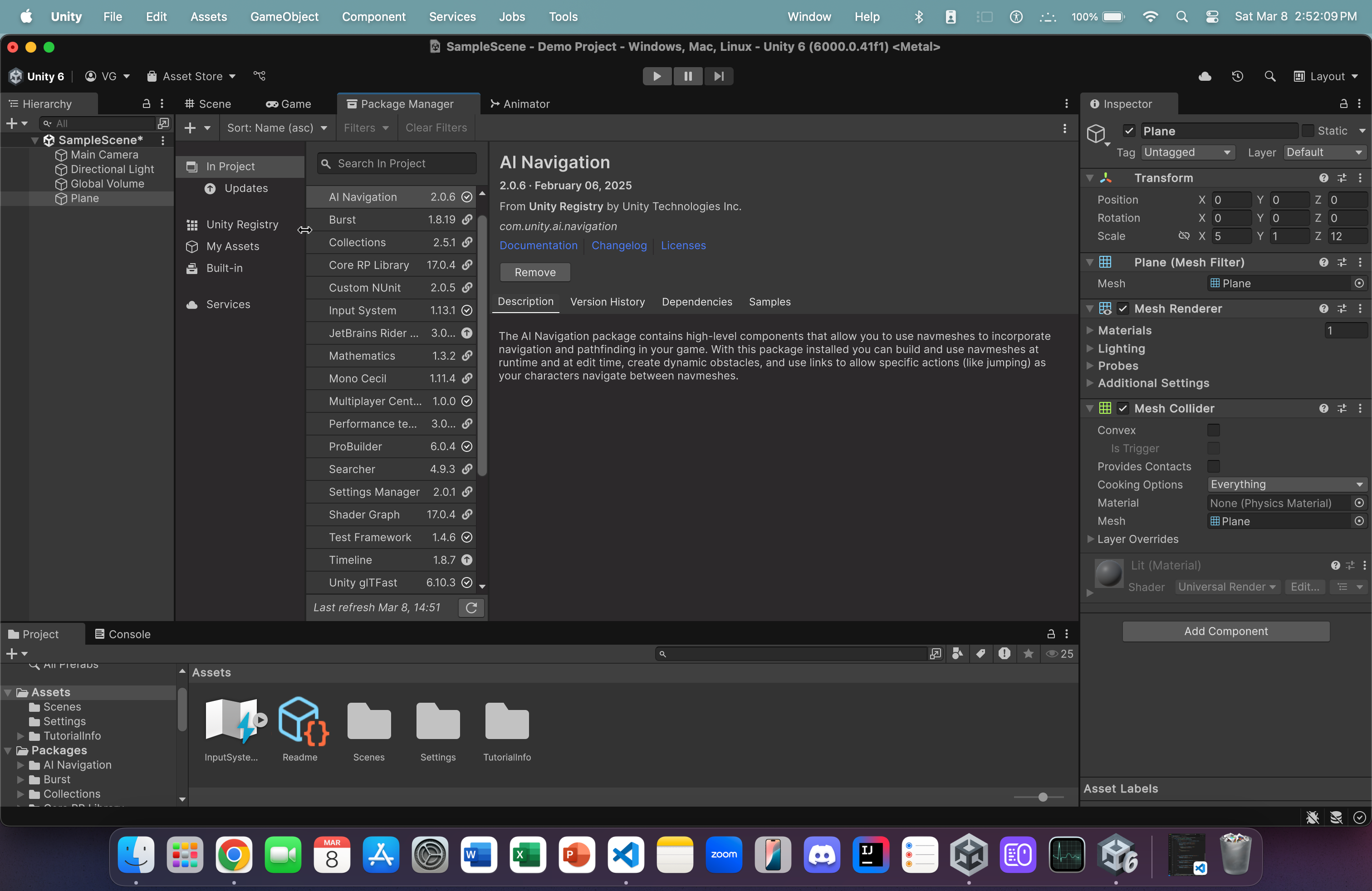 Unity Editor Home Page